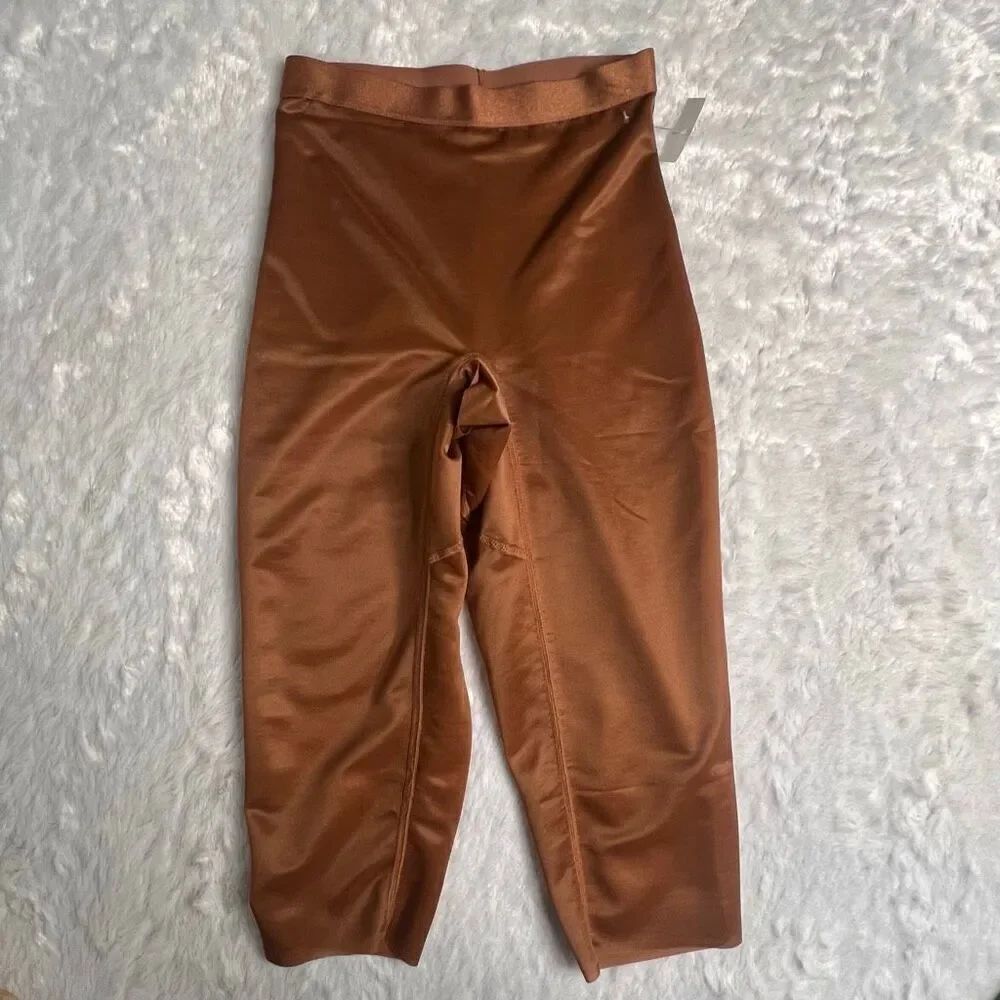 Skims Womens Bronze Shiny High-Waisted Seamless Shapewear Leggings Size XS NWOT